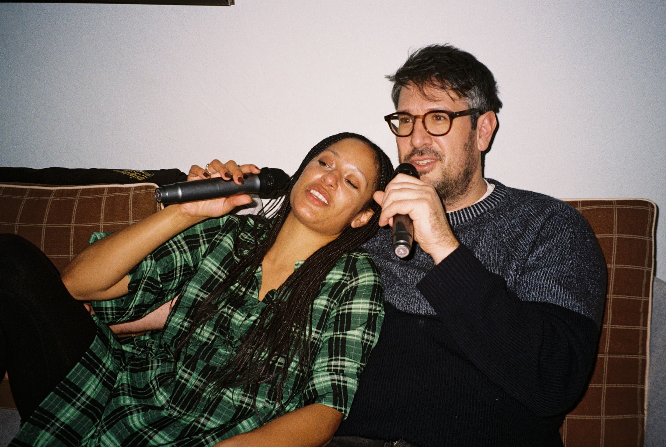 Emily and Max doing karaoke